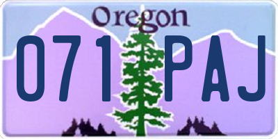OR license plate 071PAJ