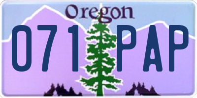 OR license plate 071PAP