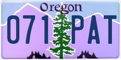 OR license plate 071PAT