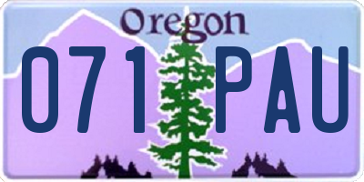 OR license plate 071PAU