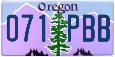OR license plate 071PBB