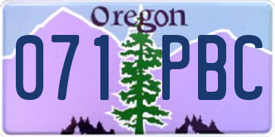 OR license plate 071PBC