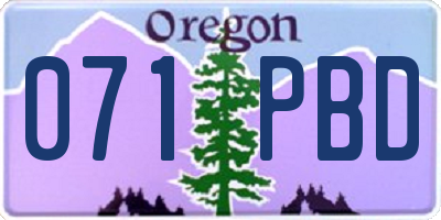 OR license plate 071PBD
