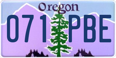 OR license plate 071PBE