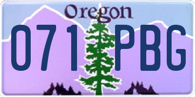 OR license plate 071PBG