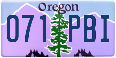 OR license plate 071PBI