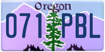 OR license plate 071PBL