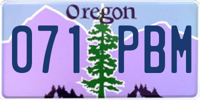 OR license plate 071PBM