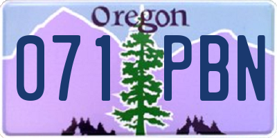 OR license plate 071PBN