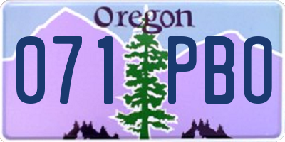OR license plate 071PBO