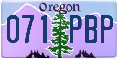 OR license plate 071PBP