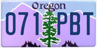 OR license plate 071PBT