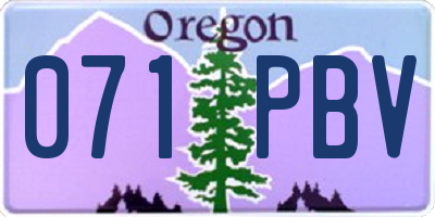 OR license plate 071PBV