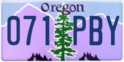 OR license plate 071PBY