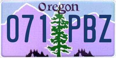 OR license plate 071PBZ