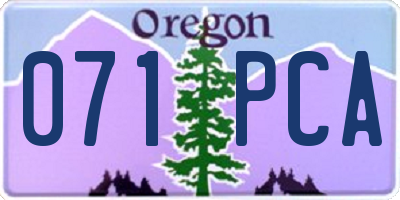 OR license plate 071PCA