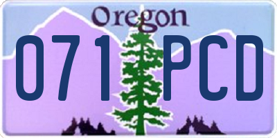 OR license plate 071PCD