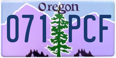 OR license plate 071PCF