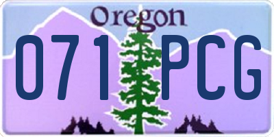 OR license plate 071PCG