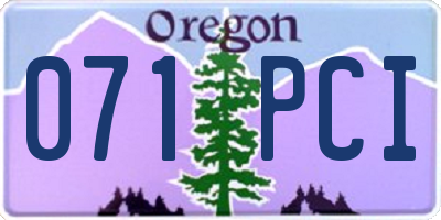 OR license plate 071PCI