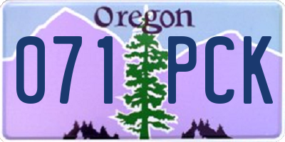 OR license plate 071PCK