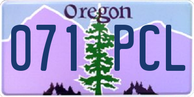 OR license plate 071PCL