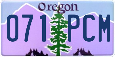 OR license plate 071PCM