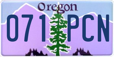 OR license plate 071PCN