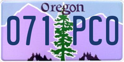 OR license plate 071PCO
