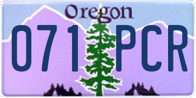 OR license plate 071PCR