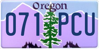 OR license plate 071PCU