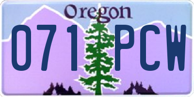 OR license plate 071PCW