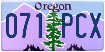 OR license plate 071PCX