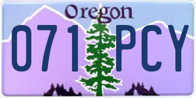 OR license plate 071PCY