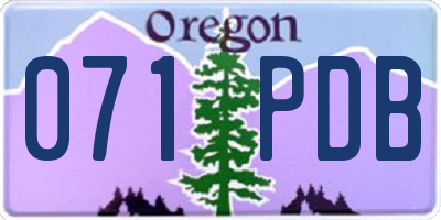 OR license plate 071PDB
