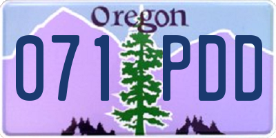 OR license plate 071PDD