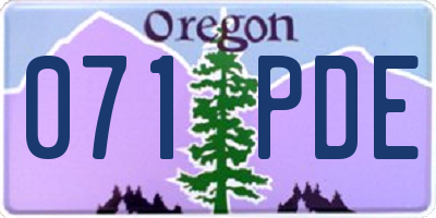OR license plate 071PDE