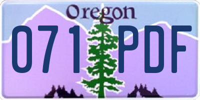 OR license plate 071PDF
