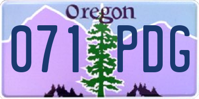 OR license plate 071PDG