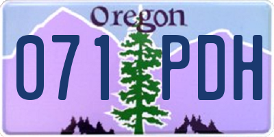 OR license plate 071PDH