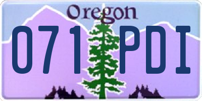 OR license plate 071PDI