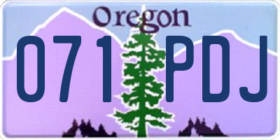 OR license plate 071PDJ