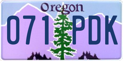 OR license plate 071PDK