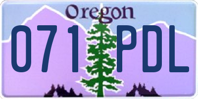 OR license plate 071PDL