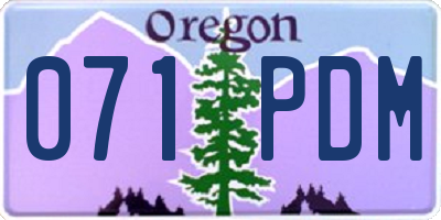 OR license plate 071PDM