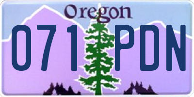OR license plate 071PDN