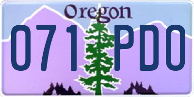 OR license plate 071PDO