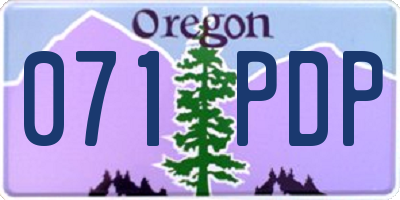 OR license plate 071PDP
