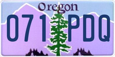 OR license plate 071PDQ