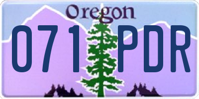 OR license plate 071PDR